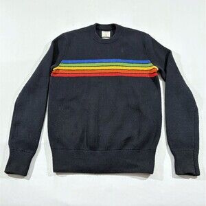 RARE Aviator Nation x Gap Womens Stripe Navy Pullover Crew Sweater Sz XS Stain